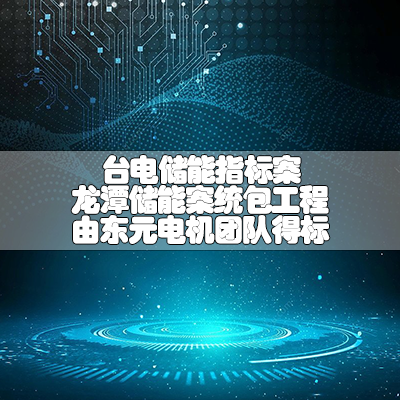 臺電儲能指標(biāo)案 龍?zhí)秲δ馨附y(tǒng)包工程由東元電機(jī)團(tuán)隊得標(biāo)